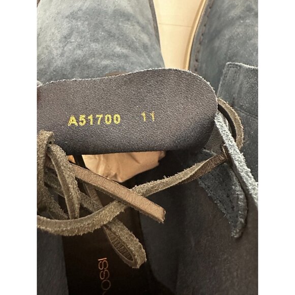 SERGIO ROSSI Men's Blue Suede Round Toe Lace-Up Chukka Boots Size 11 - Picture 9 of 12